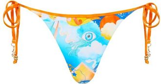 Seafolly Aquarius Reversible Tie Side Rio Pant Bikini-Bottom für Damen | bunt