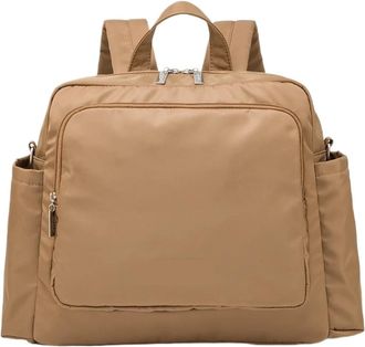 Generic Compatible For Waterproof Large Capacity Solid Polyester Backpacks Travel Bag(BrownPU)