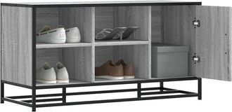 vidaXL Vidaxl - Scarpiera Grigia Sonoma 100x40x53,5 cm in Truciolato e Metallo