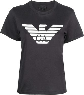 Emporio Armani Blauw T-shirt met korte mouwen 8N2T9C2J53Zf 902 - Dames - T-shirts - Blauw - L - Tops