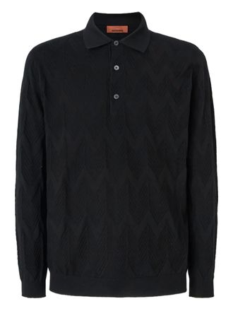 Missoni zigzag-woven polo shirt - Black