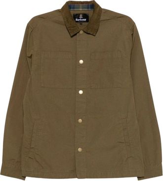 Barbour Sovracamicia in twill con colletto in velluto a coste - - Jackets - Uomo - Verde - M