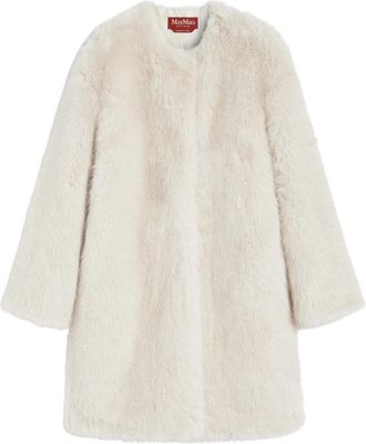 Max Mara Oversized faux fur midi coat - Dames - Jassen - Beige - S - Polyester - Jassen