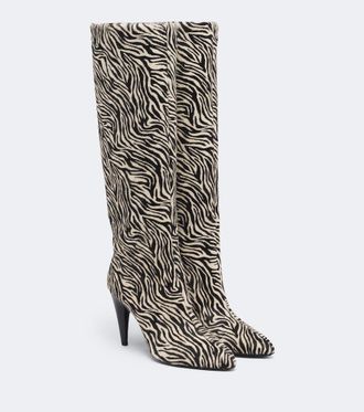 Isabel Marant Botas Jany de piel con estampado de cebra