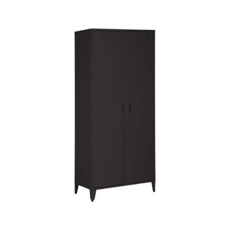 Sweeek Armario/vestidor industrial de metal 2 puertas, 4 estantes, 1 barra