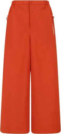 Lacoste Orange Wide-Leg Taffeta Elastic Trousers