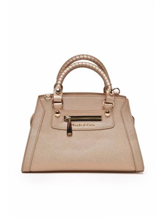 Manila Grace Gold Compact Polyurethane Shoulder Bag