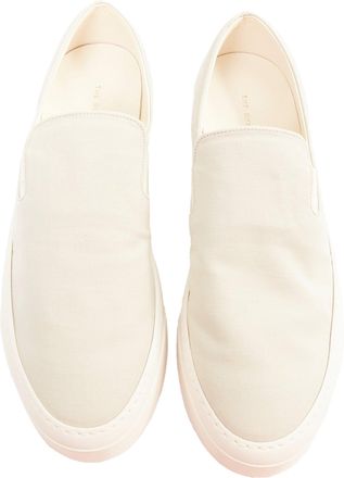 The Row Marie H light grey canvas classic platform skate sneaker slip on EU38