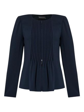 Emporio Armani Giacca aderente plissettata - Blu