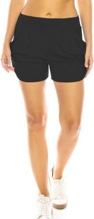 White Label Womens Lounge Shorts With Pockets In Black