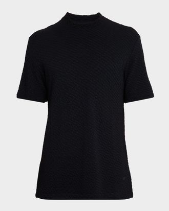 Emporio Armani Mens Textured Crewneck T-Shirt
