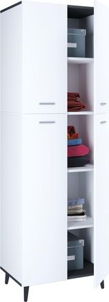 ebuy24 Vcm Armario De Madera 5 Compartimentos Dimensiones: Al. 240 X An. 70 X T. 39 Cm 4 Puertas Giratorias Armario Multiusos - Landos (blanco / Antracita)