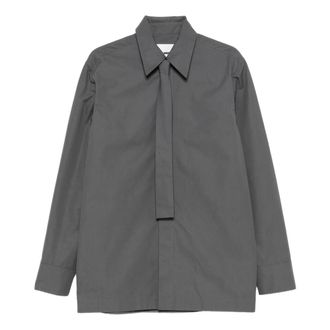 Jil Sander Overhemden, Heren, Grijs, L, Katoen, Casual Katoenen Overhemd voor Mannen