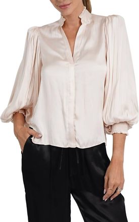 Love Token Elizabeth Button Down Blouse In Cream