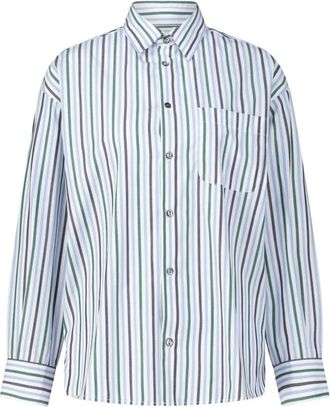 A.P.C. Gestreept Oversized Overhemd - Dames - Overhemden - Wit - XS - Katoen - Overhemden
