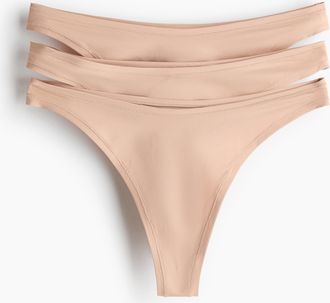 H&M 3er-Pack Tangas aus Mikrofaser - Beige
