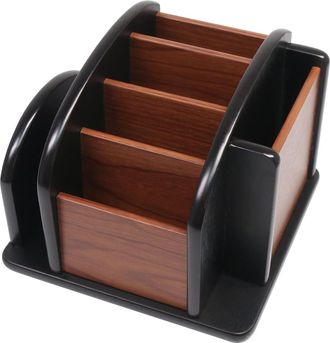 OEM Organizador Giratorio De Madera Para Control Remoto De Tv Con 6 Compartimentos, Caja Giratoria Para Control Remoto, Almacenamiento De Control Remoto D