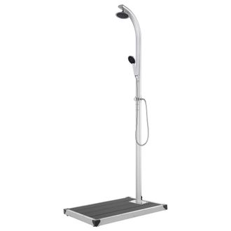 vidaXL Ducha De Jard&iacute;n Con Base Gris 220 Cm Aluminio Vidaxl