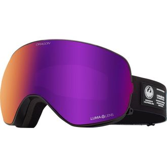 Dragon X2S 72mm Spherical Snow Goggles with Bonus Lenses in Blackpearl/llpurpleionllamber at Nordstrom Rack