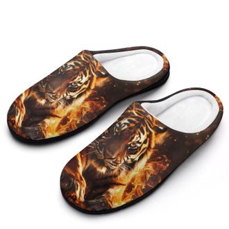 Generic Fire Tiger Mens Slippers Comfortable And Non-slip Cotton Slipper Shoe for House