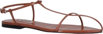 Jil Sander Cage Flat Sandal - Dames - Sandalen - Bruin - 36 EU - Leer - Schoenen