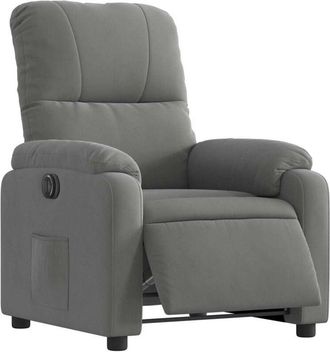 vidaXL Vidaxl - Sill&oacute;n Reclinable El&eacute;ctrico Tela De Microfibra Gris Oscuro