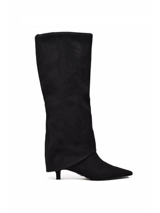 Steve Madden Black Polyurethane-Blend Pointed Boots