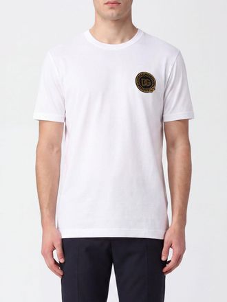 Dolce & Gabbana T-shirt slim fit in cotone con monogram DG a contrasto
