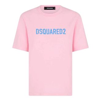 Dsquared2 Womens Eco Dyed Easy Pink T-shirt Cotton - Size X-Small