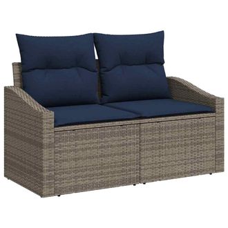 vidaXL Sof&aacute; De Jard&iacute;n Gris 123 X 62 X 69cm Rat&aacute;n Sint&eacute;tico Vidaxl