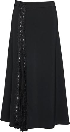 Nissa Midi-rok met kanten afwerking - Zwart