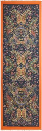 Etro Sjaal met bloemenprint en paisley-print - Blauw
