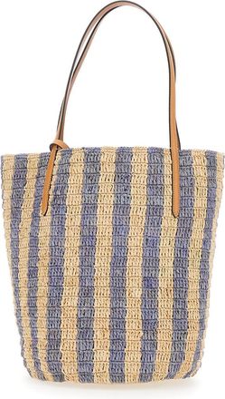 Valentino Garavani Womens Bucket Bag Vlogo Signature Beige Raffia Tote