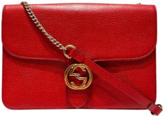 Gucci Pre-owned Vintage Schoudertas - Dames - Vintage Schoudertas - Rood - ONE Size - Leer - Vintage
