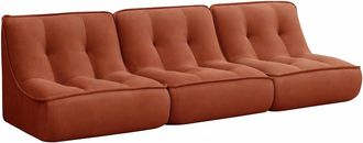 Oviala Conjunto de 3 sillones de tela 240 x 90 x 70 cm color terracota