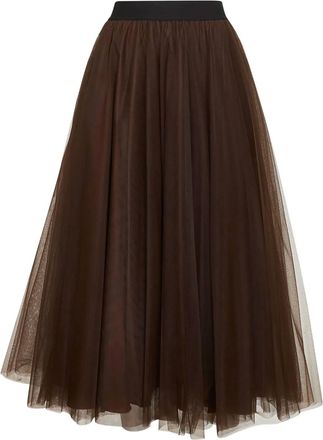 Blanca Vita Gonna con vita elasticizzata - Marrone