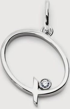 Monica Vinader Sterling Silver Solitaire Diamond Initial Q Pendant Lab Grown Diamond