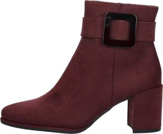 Marco Tozzi Enkellaarsjes Hak - Dames - Laarzen met Hak - Rood - 38 EU - Schoenen