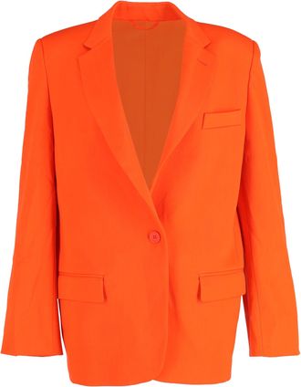 The Attico Oversized Single-Breasted Blazer in Orange Polyester
