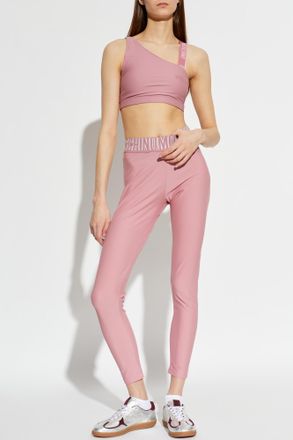 Moschino Leggings With Logo, Womens, Pink