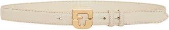 Gerard Darel Le Lauren Slim Leather Belt in Ecru at Nordstrom, Size Medium