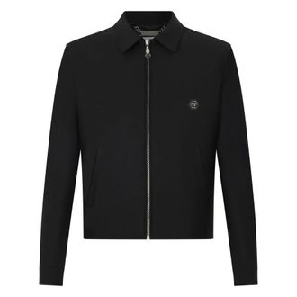Philipp Plein Jassen, Heren, Zwart, S, Wol, Wool Blouson