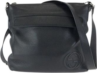 Gucci Pre-owned Leren Schoudertas - Heren - Vintage Schoudertas - Zwart - ONE Size - Leer - Vintage