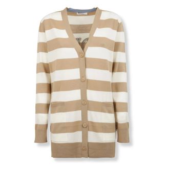 Max Mara Truien & Vesten, Dames, Beige, L, Wol, Fiemme Cardigan