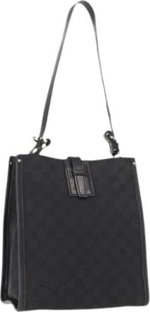 Gucci Pre-owned Shoulder Bags, female, Black, Size: ONE SIZE Pre-owned Canvas Shoulder Bag