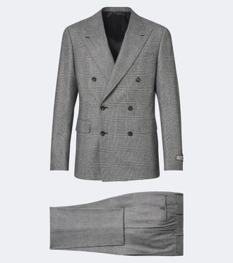 Canali Checked double-breasted wool suit
