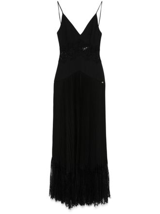 Nissa lace-panel midi dress - women - Polyester - 38 - Black