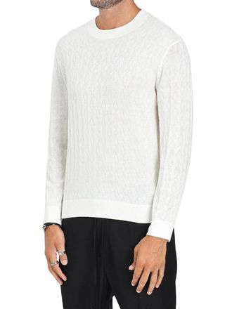 A|X Armani Exchange Acrylic Wool Crewneck Pullover - White