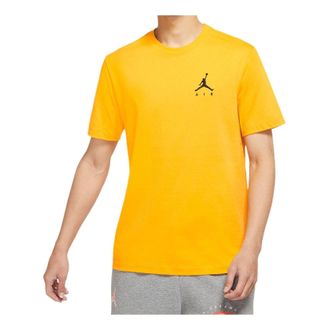 Nike Jordan Air Jordan Solid Color Logo Casual Sports Short Sleeve Yellow DA6800-739