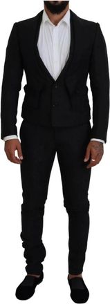 Dolce & Gabbana Zwart Martini Tweedelig Pak - Heren - Business pakken - Zwart - S - Tweed - Kostuums